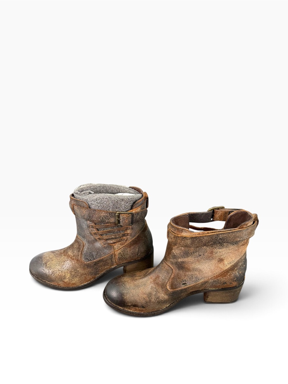 Women’s Diba True Winding Road Brown Distressed Leather Ankle Boots
